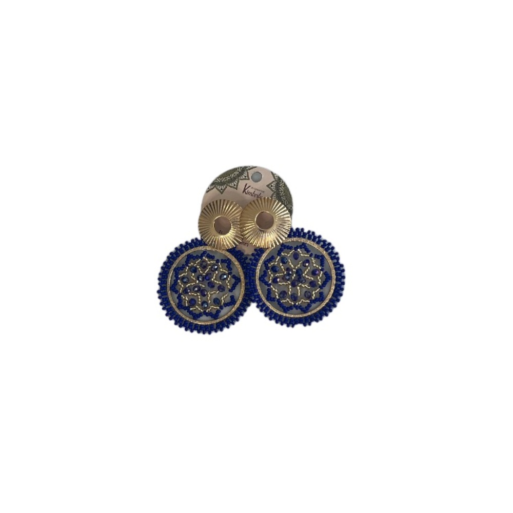 Beautiful Brand New With Tags Blue and Gold Earrings